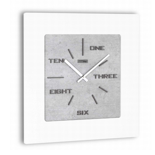 Часы: Квадрат светло серый без цифр